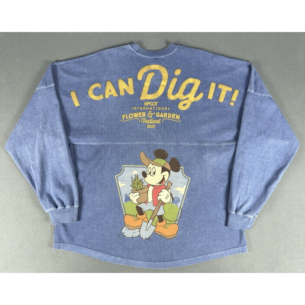 Disney Spirit Jersey XL Blue Acid Wash Epcot Flower Garden Festival 2021 Mickey